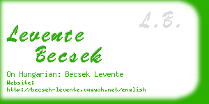 levente becsek business card